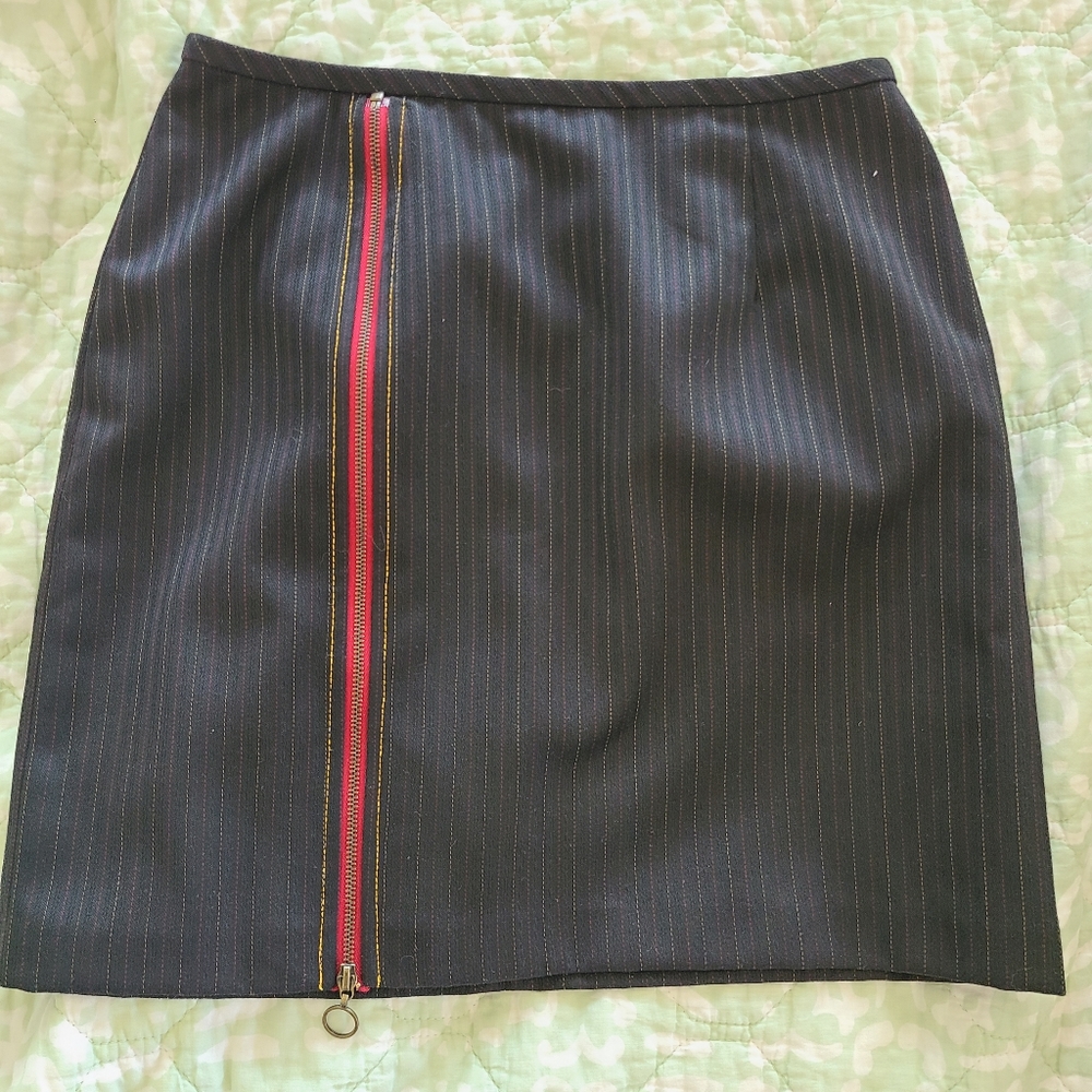 Travis Ayers Skirt with Decorative Retro Zipper